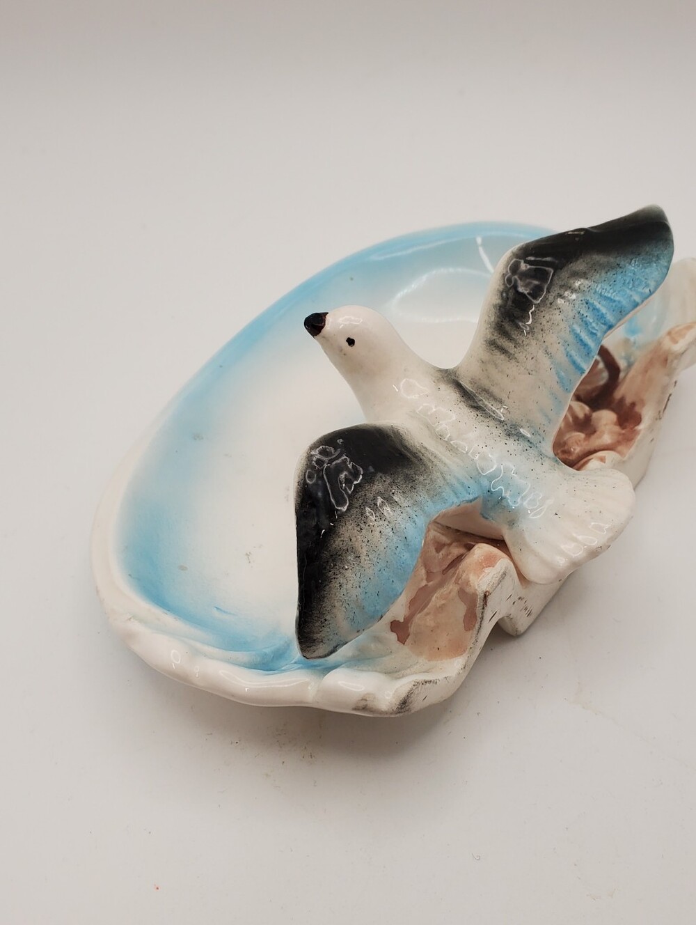 Vintage Ceramic Seagull Shell Trinket Dish Ashtray Mid-Century Japan CoastalBrin